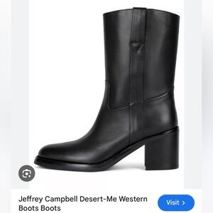 Jeffrey Campbell Black Leather Western Boots. Desert me boots